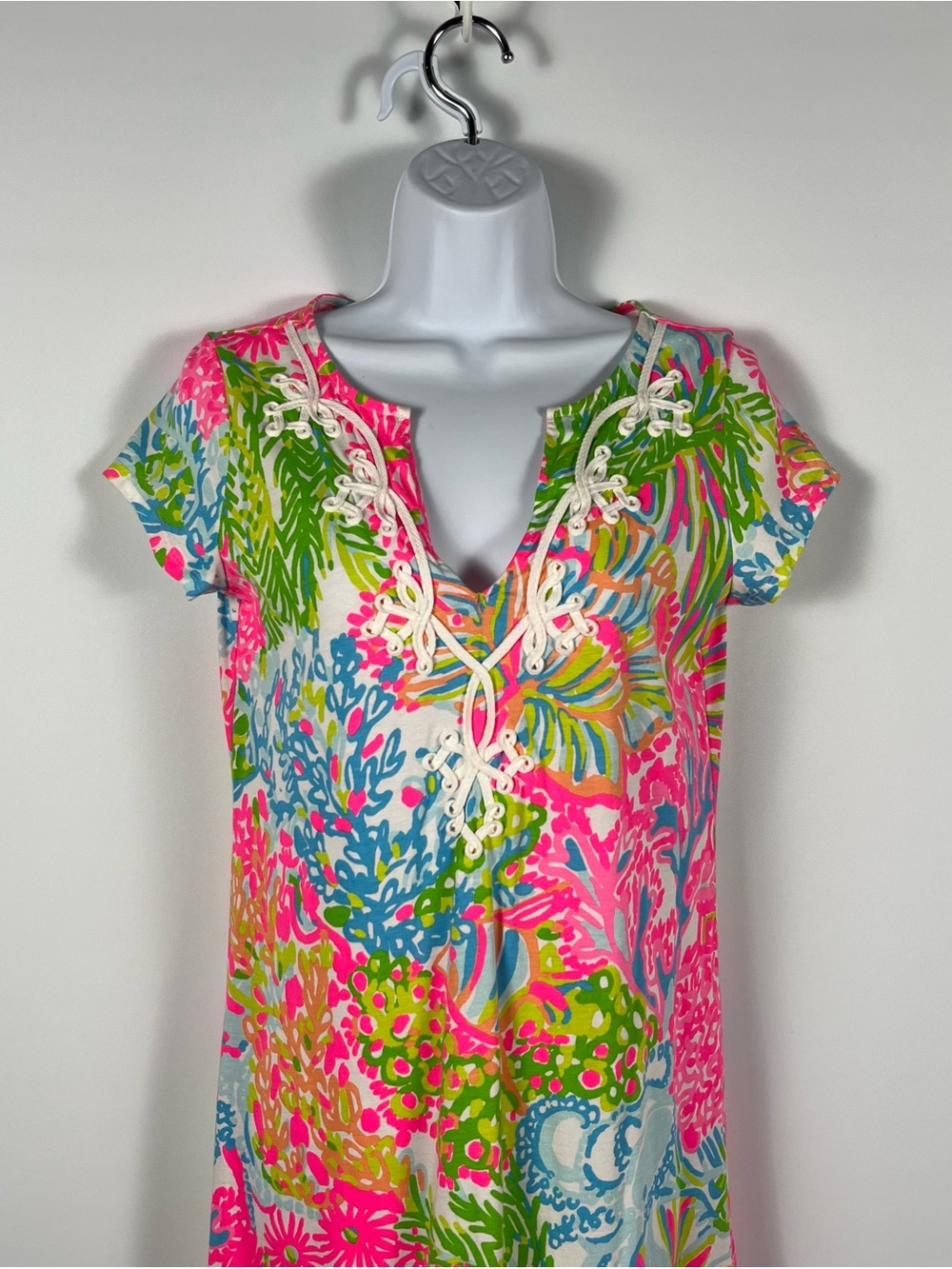 Lilly Pulitzer More Lovers Coral" Dress 100% Pima Cotton Size Small - Picture 4 of 7